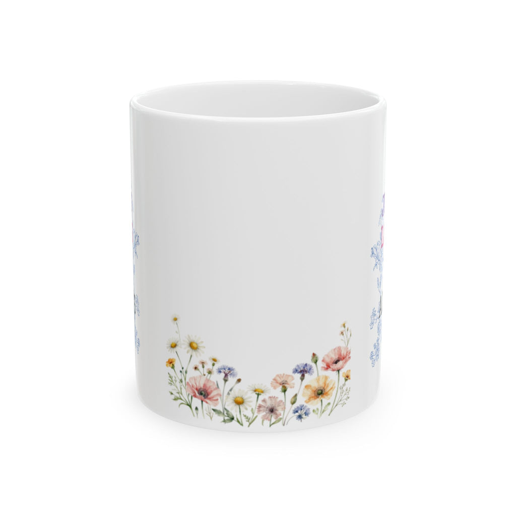 Floral 'Jesus Loves You' Ceramic Mug — Inspirational Christian Coffee Cup (11oz, 15oz)