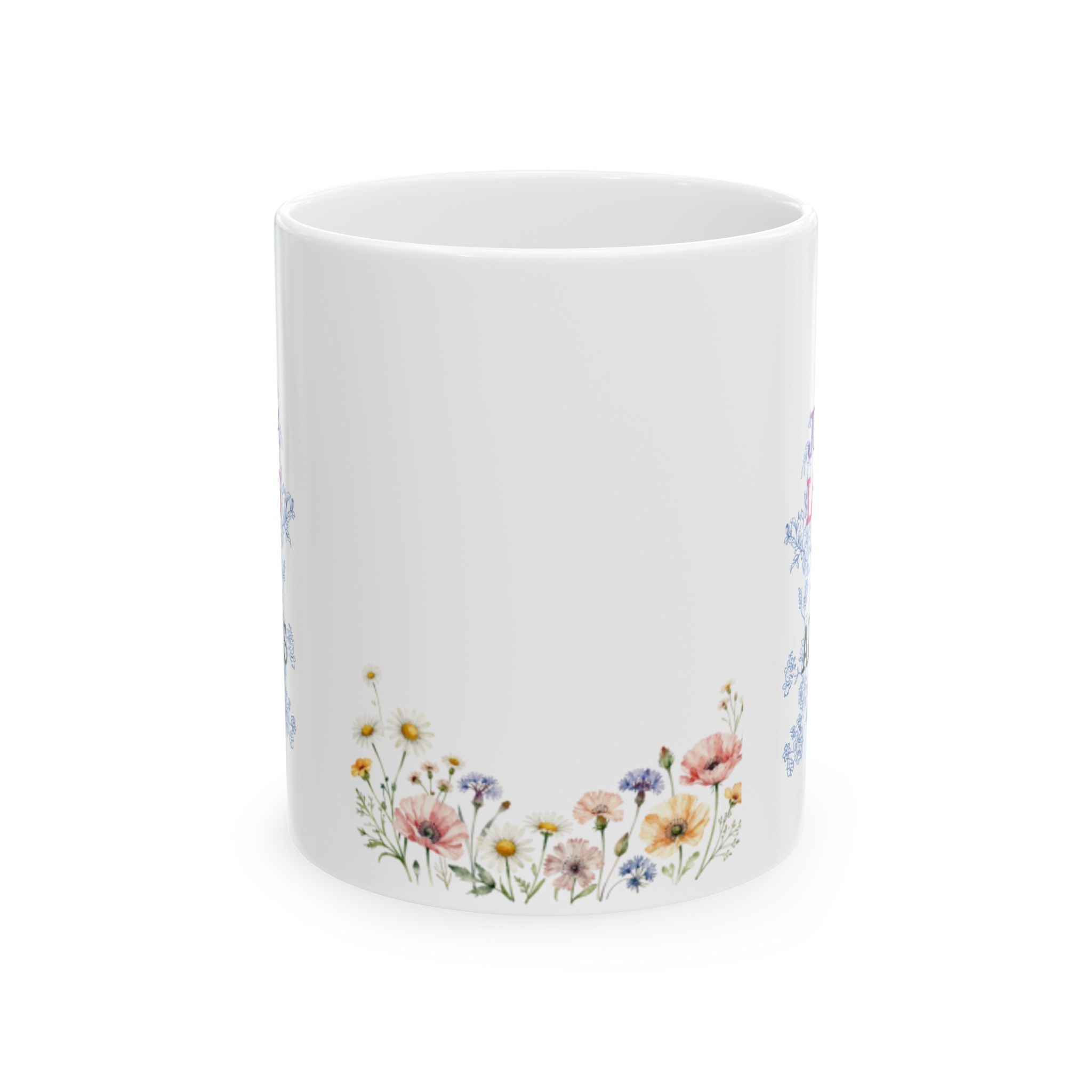 Floral 'Jesus Loves You' Ceramic Mug — Inspirational Christian Coffee Cup (11oz, 15oz)
