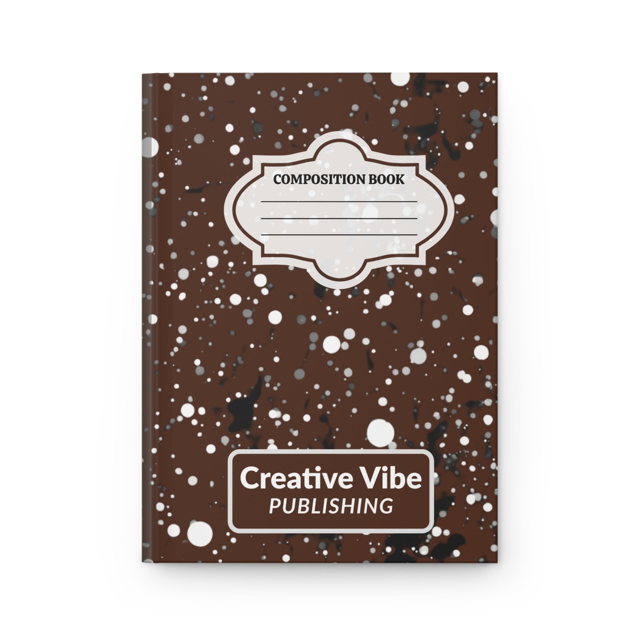 Composition Book Hardcover Journal — Brown Splatter Creative Vibe Notebook