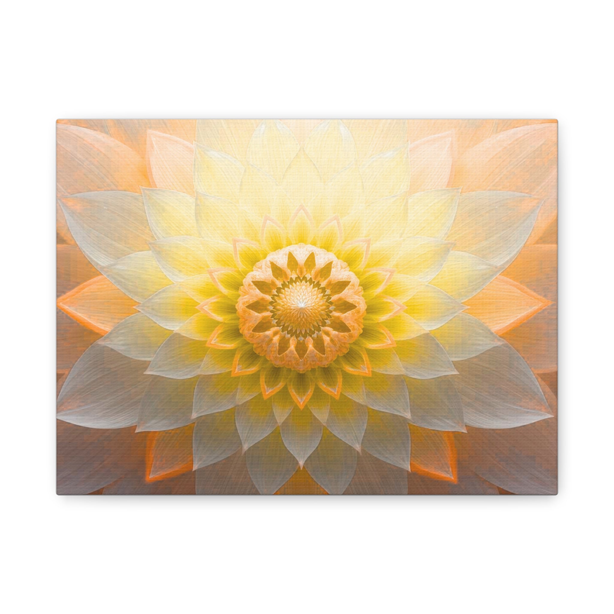 Golden Lotus Mandala Matte Canvas Wall Art — Stretched 1.25"