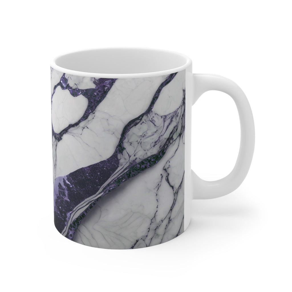 Purple Marble Ceramic Mug - 11oz Stylish Marble Pattern Coffee Cup