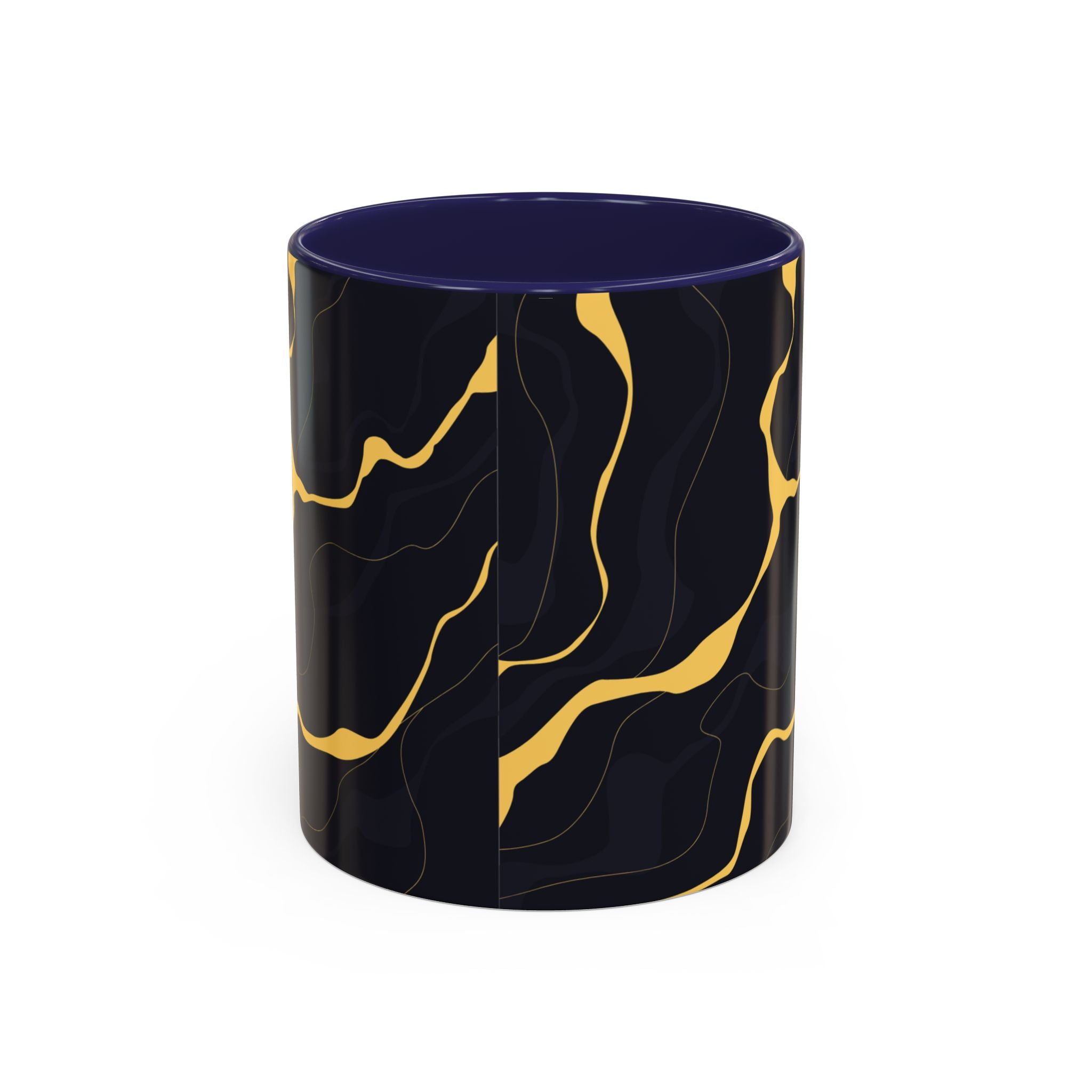 Black & Gold Marble Accent Coffee Mug — 11/15oz