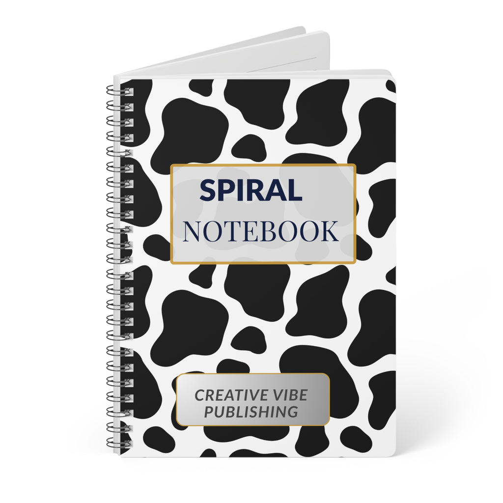 Cow Print A5 Spiral Notebook — "Spiral Notebook" Creative Vibe Journal