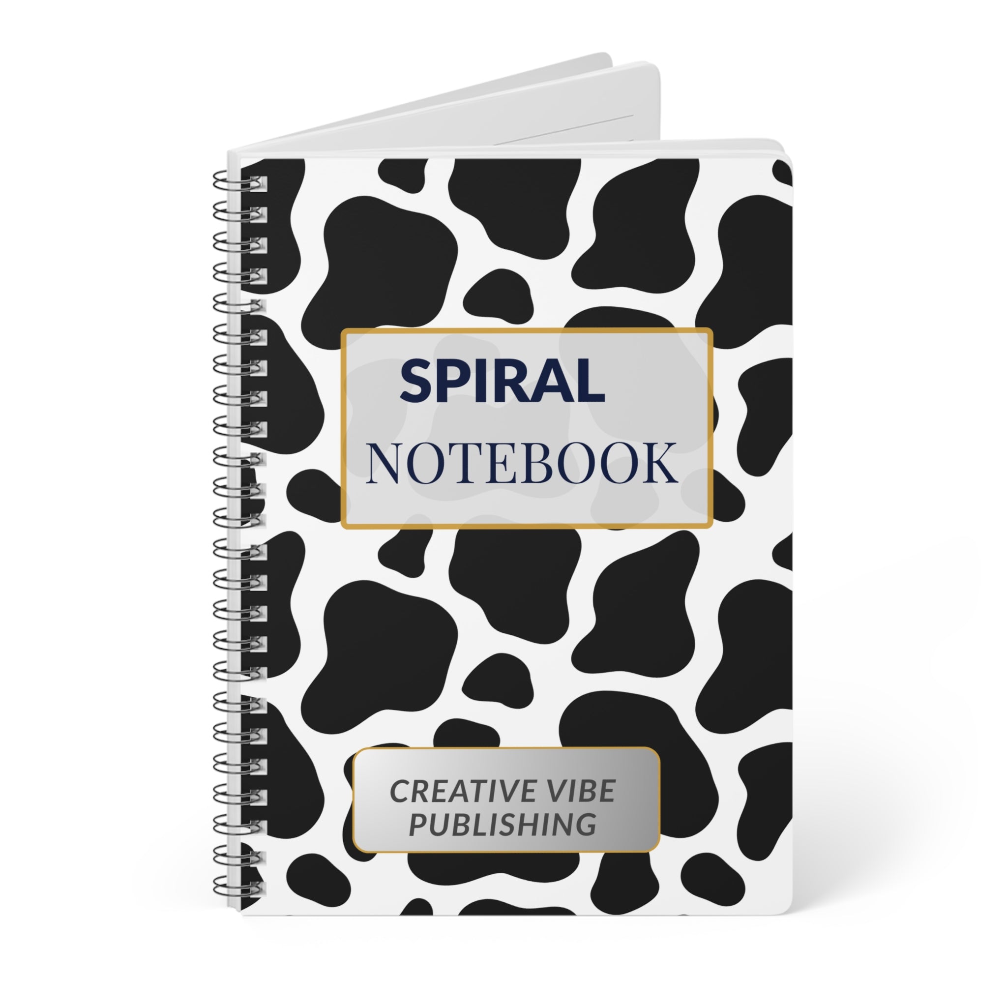Cow Print A5 Spiral Notebook — "Spiral Notebook" Creative Vibe Journal