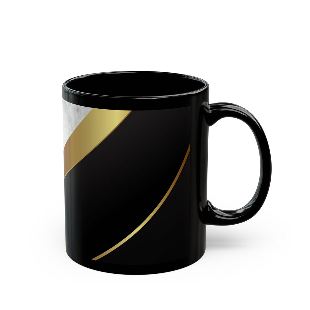 Black Marble & Gold Accent Mug — Elegant Ceramic Coffee Cup (11oz/15oz)