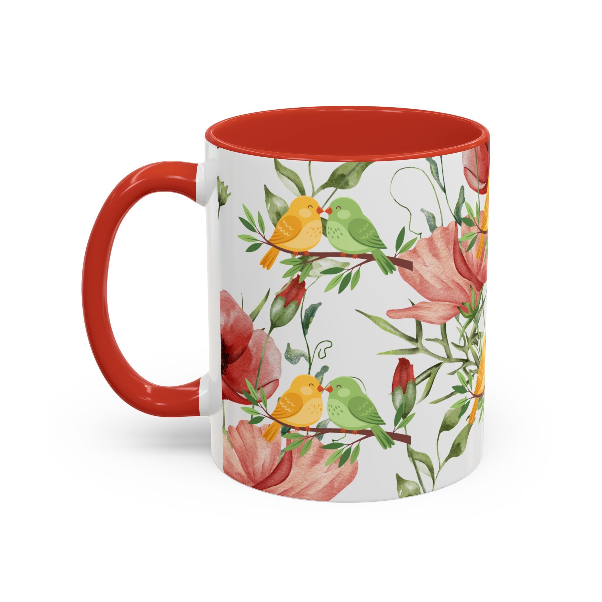 Floral Birds Accent Coffee Mug – Spring Garden 11/15oz