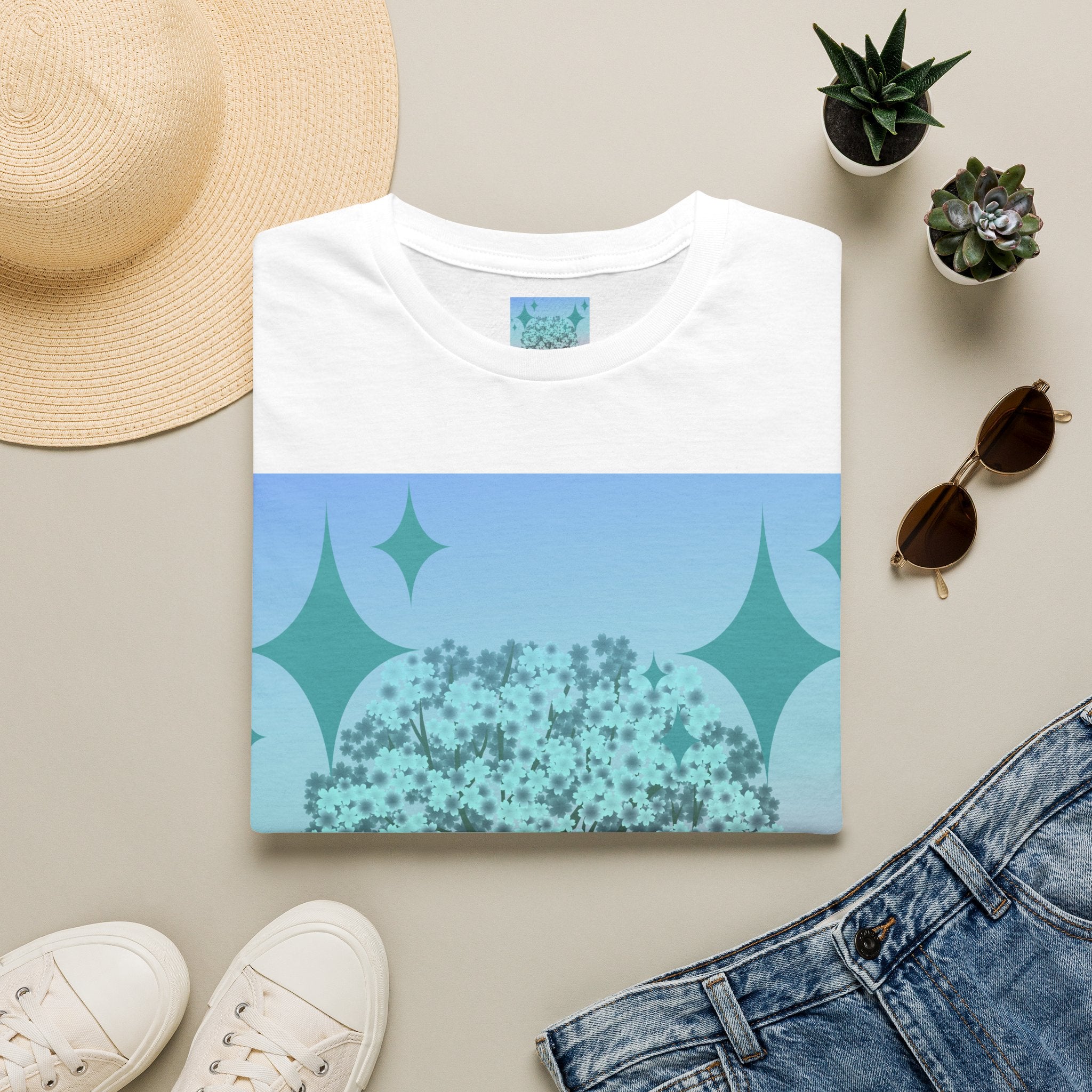 Pastel Tree Graphic T-Shirt — Sparkle Stars Nature Tee