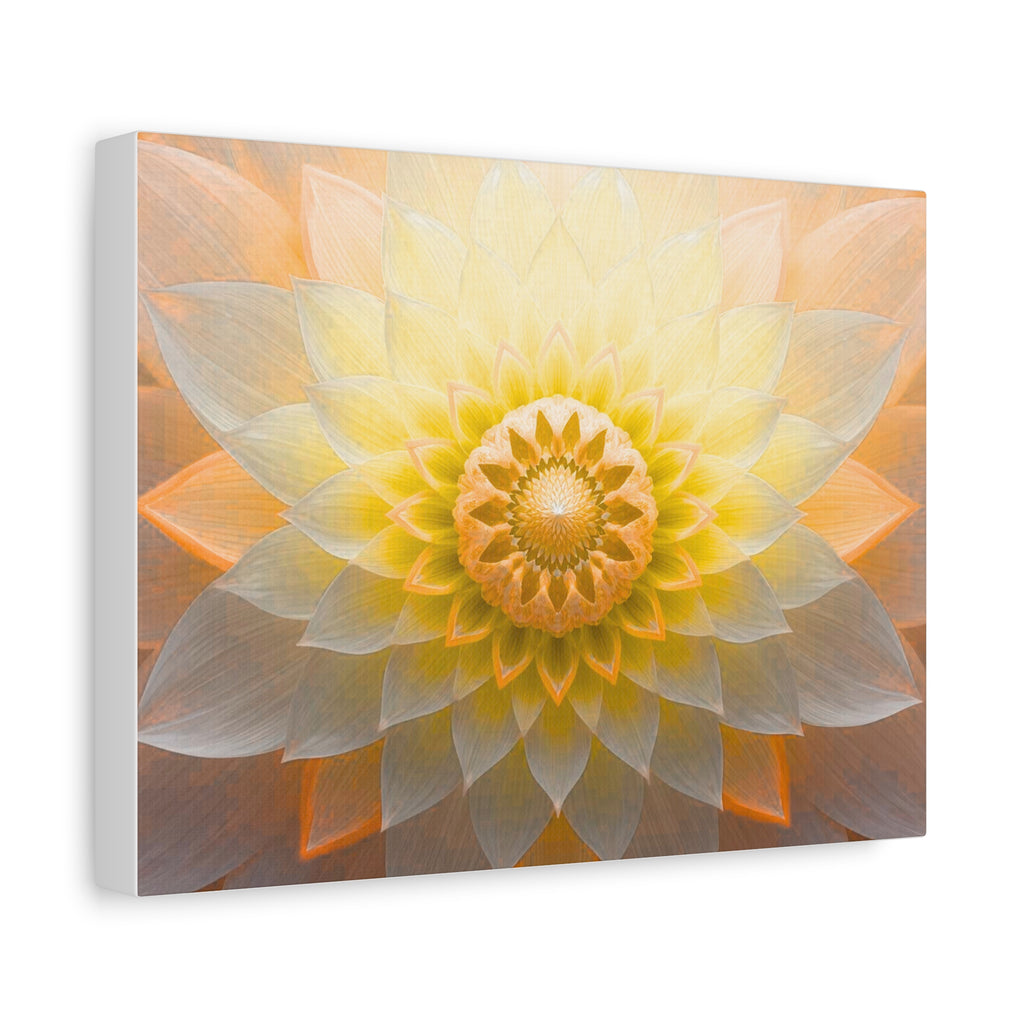 Golden Lotus Mandala Matte Canvas Wall Art — Stretched 1.25"