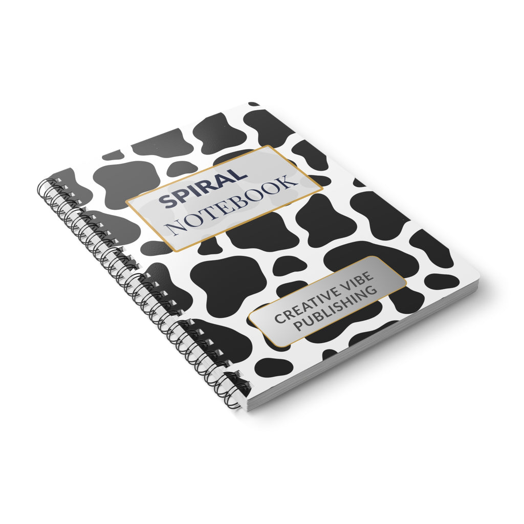 Cow Print A5 Spiral Notebook — "Spiral Notebook" Creative Vibe Journal