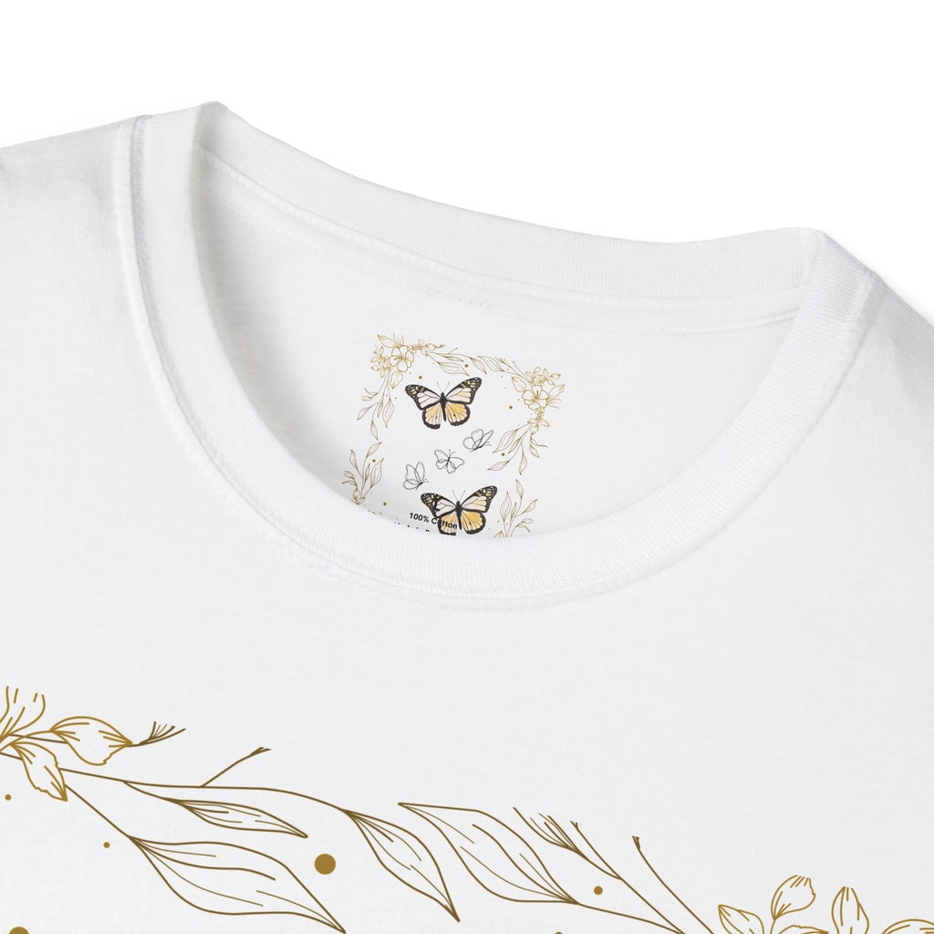 Butterfly Floral Tee — Yellow Monarch Nature Graphic T-Shirt