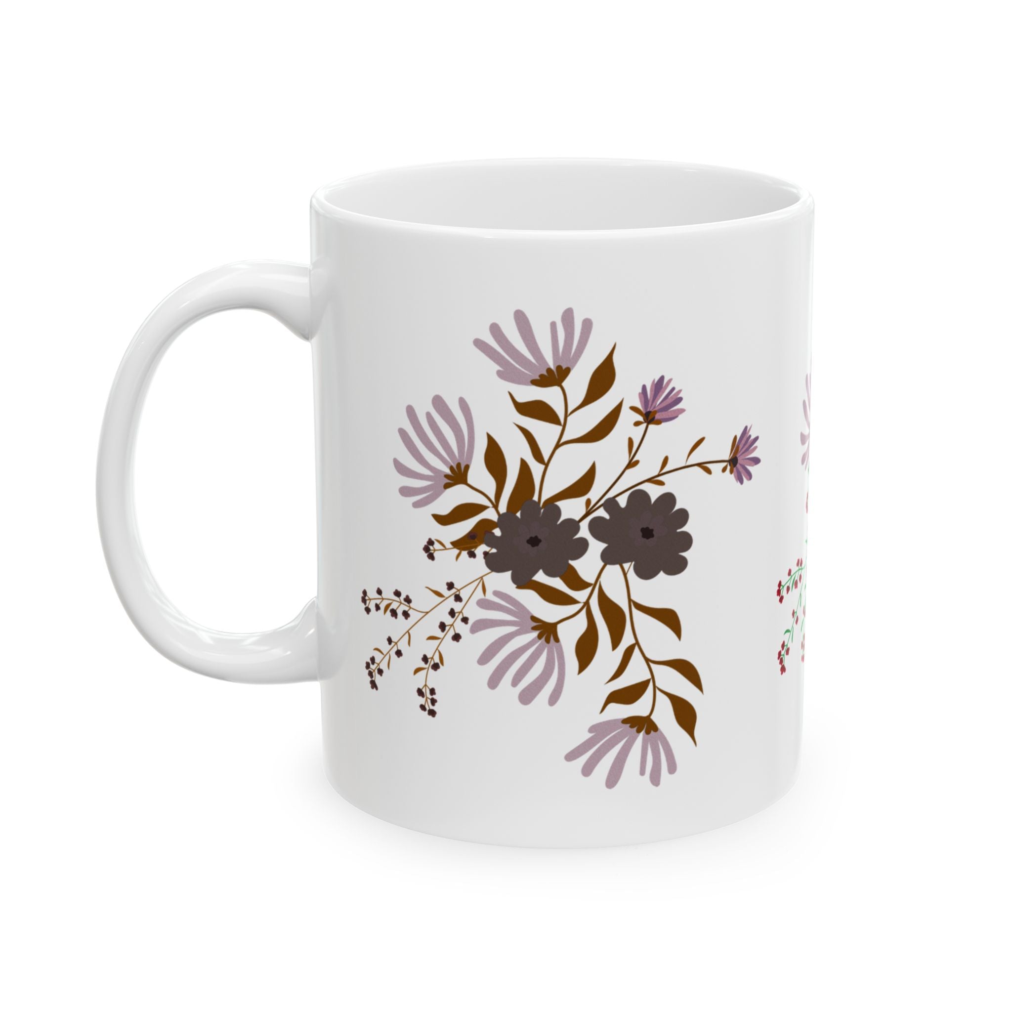 Floral Bouquet Ceramic Mug — Colorful Wildflower Coffee Cup (11oz & 15oz)
