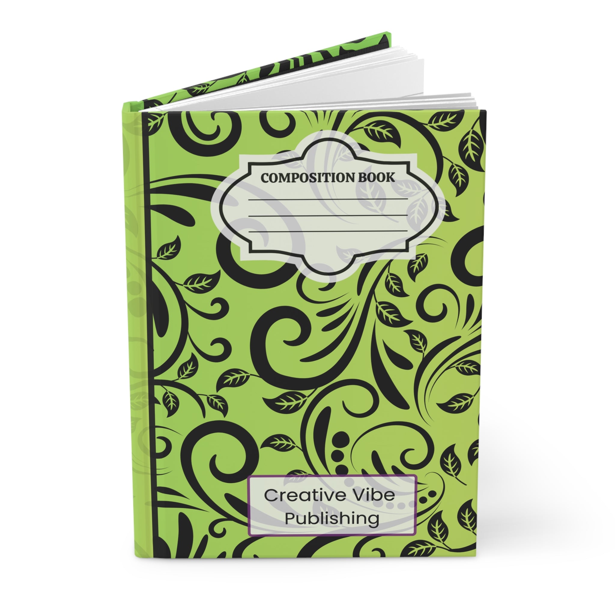 Green Floral Hardcover Journal — Nature-Inspired Notebook