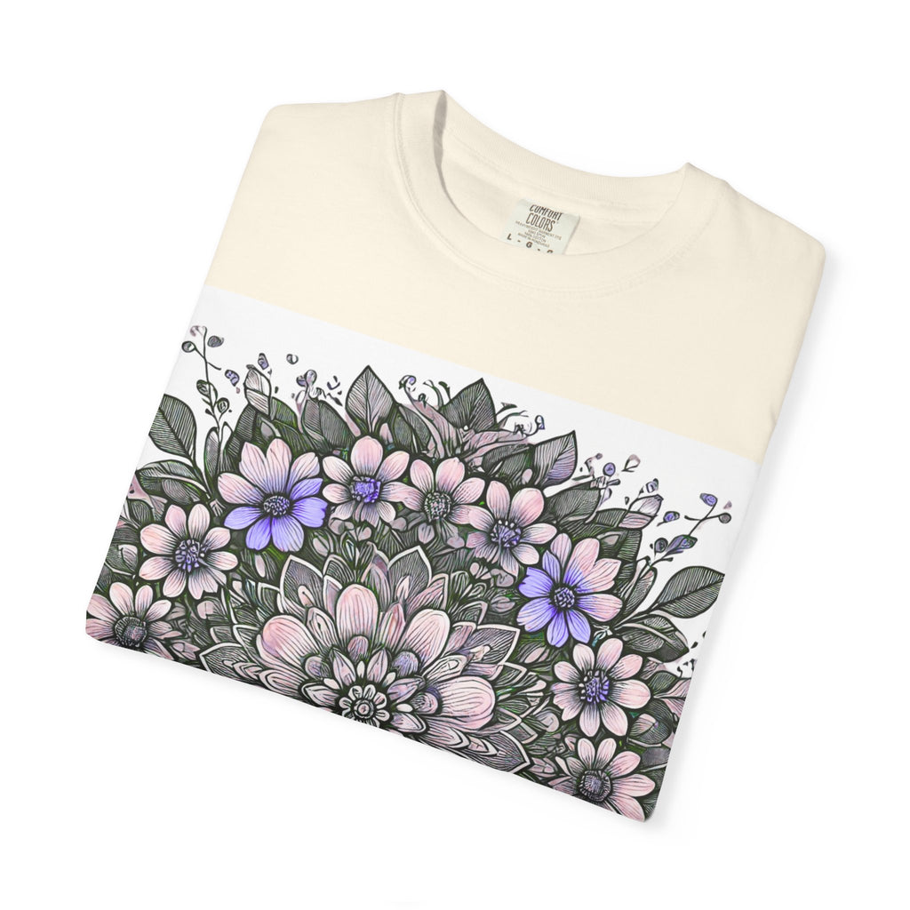 Floral Mandala T-Shirt — Pastel Garden Blossom Tee