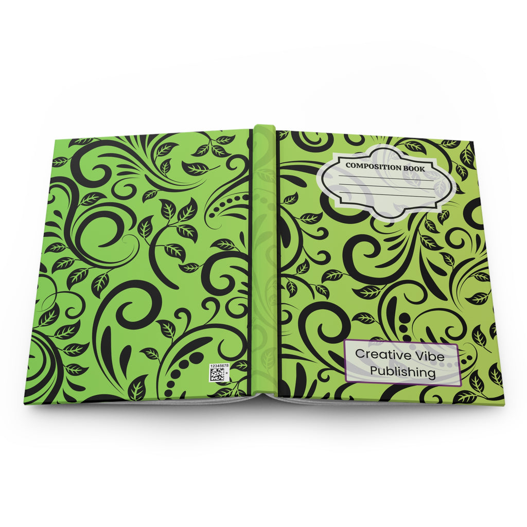 Green Floral Hardcover Journal — Nature-Inspired Notebook