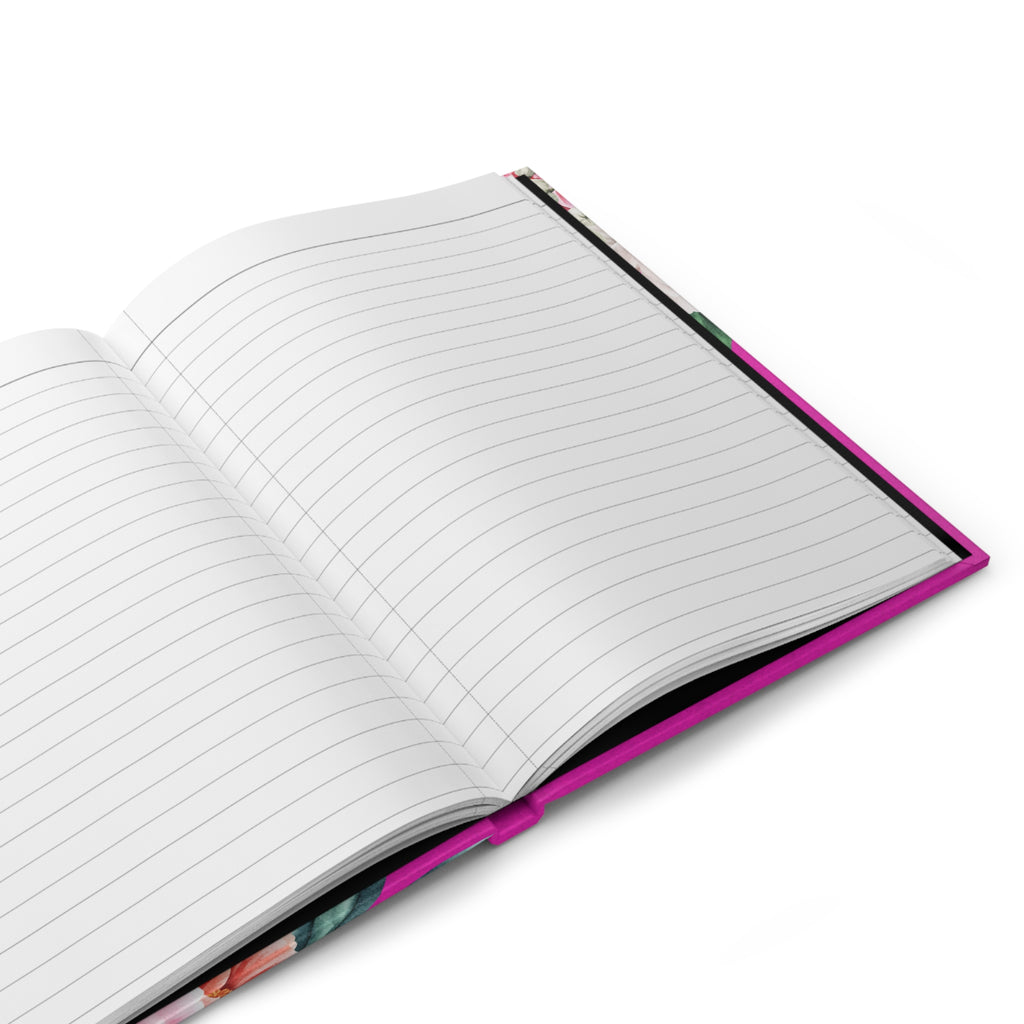 Floral Pink Hardcover Journal – Bright Floral Notebook for Notes & Gifts