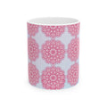Pink Mandala Ceramic Mug — Floral Kaleidoscope Coffee Cup (11oz/15oz)