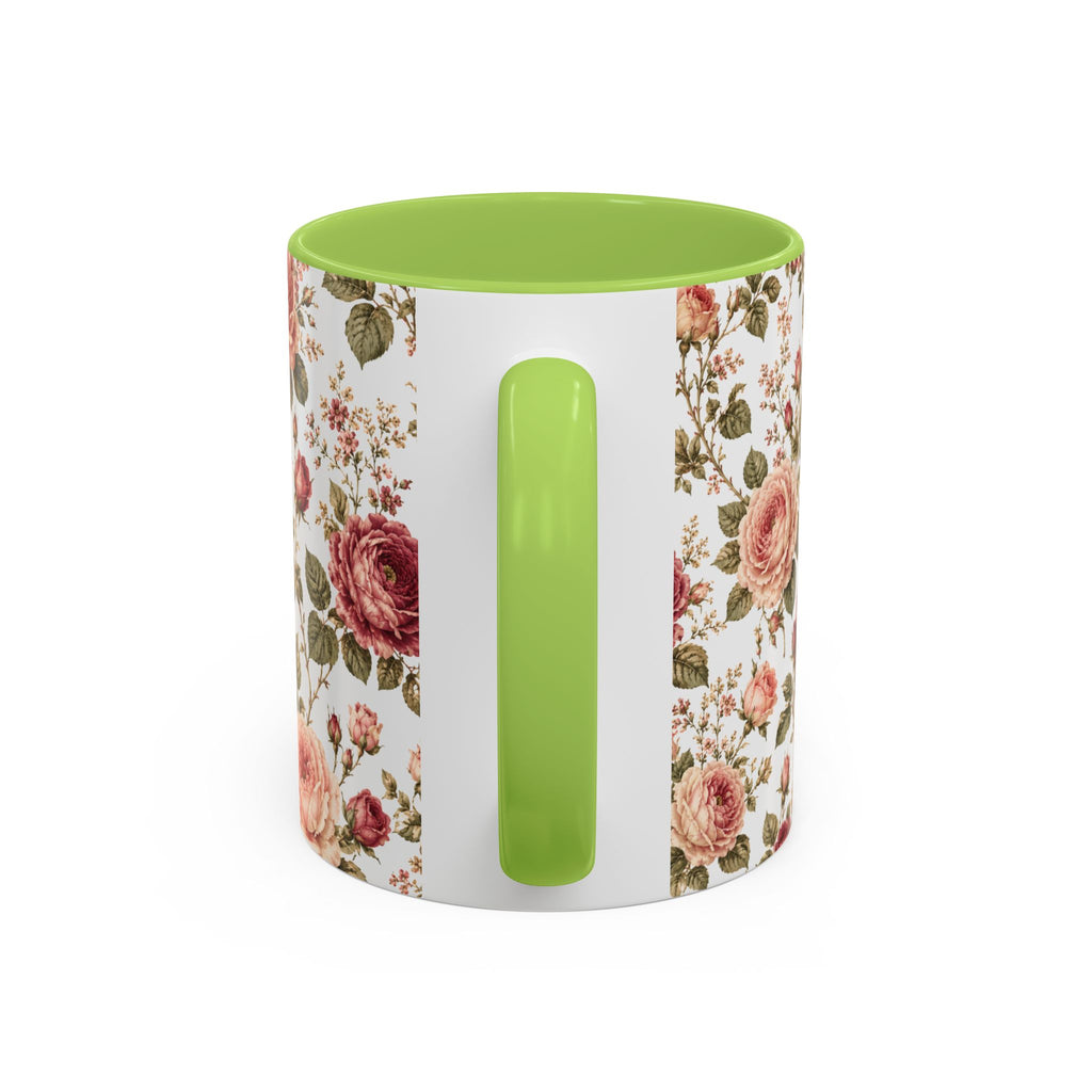 Floral Rose Accent Coffee Mug — Vintage Garden 11/15oz
