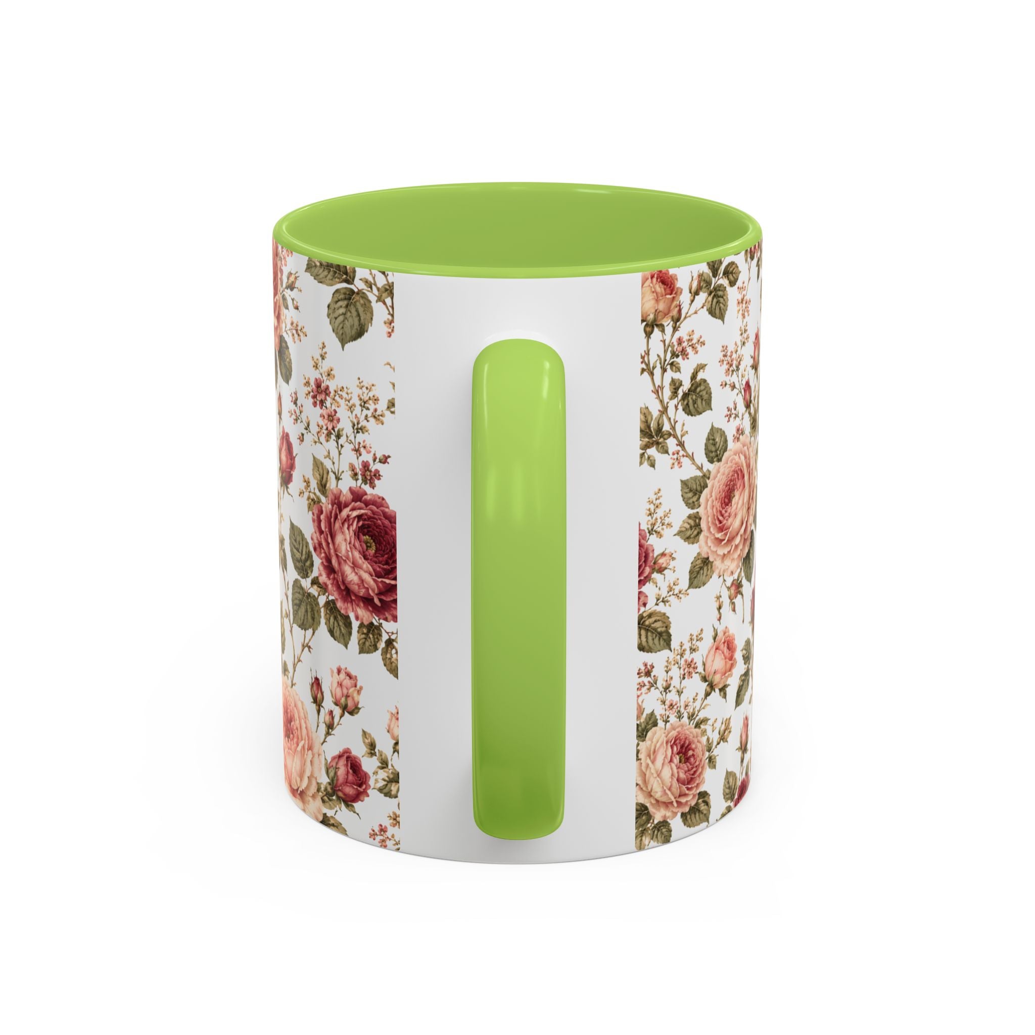 Floral Rose Accent Coffee Mug — Vintage Garden 11/15oz
