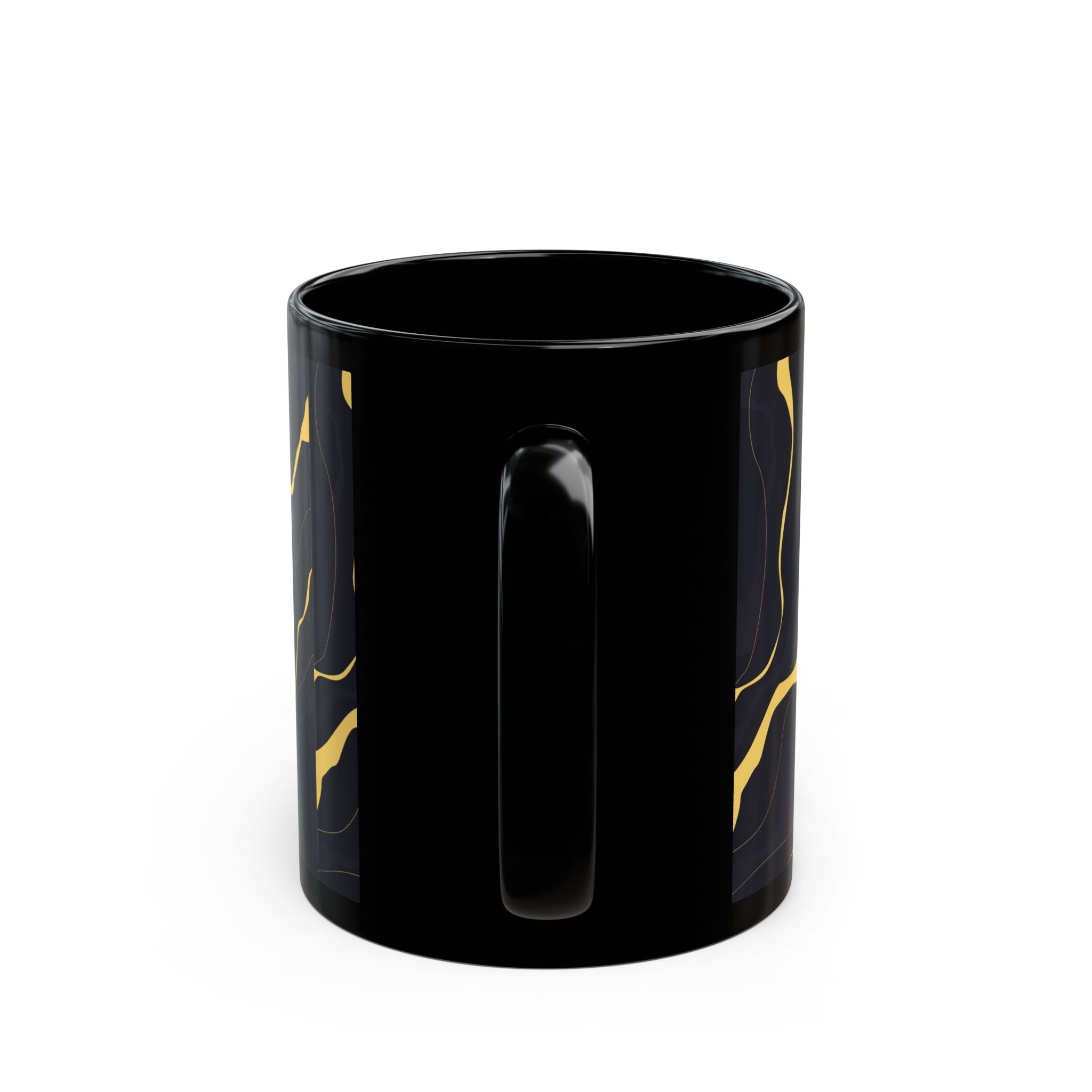 Black Marble Accent Mug — Elegant Gold Vein Ceramic Coffee Cup (11oz/15oz)