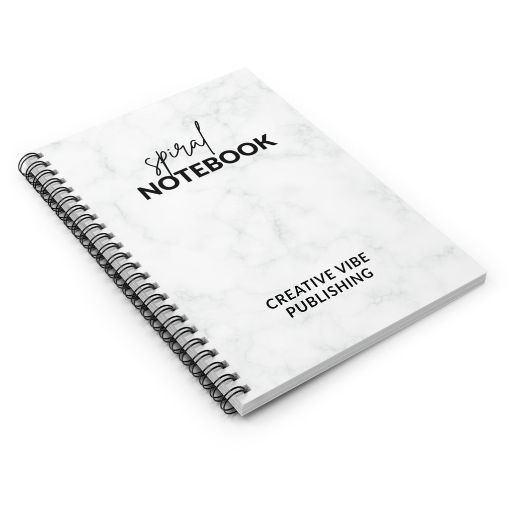 Marble Spiral Notebook — 'Spiral Notebook' Script Cover, Ruled Journal for School & Work