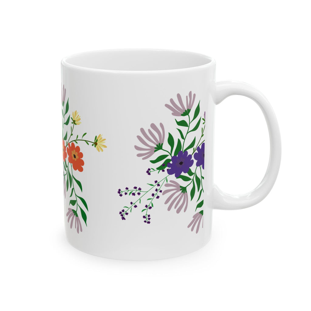 Floral Bouquet Ceramic Mug — Colorful Wildflower Coffee Cup (11oz & 15oz)