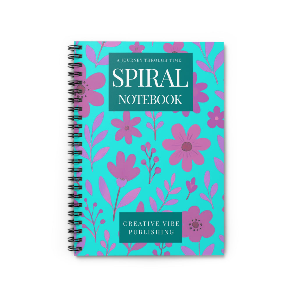 Floral Spiral Notebook — Ruled Journal with "SPIRAL NOTEBOOK" Cover