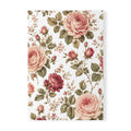 Floral Rose A5 Notebook — Vintage Pink Rose Softcover Journal