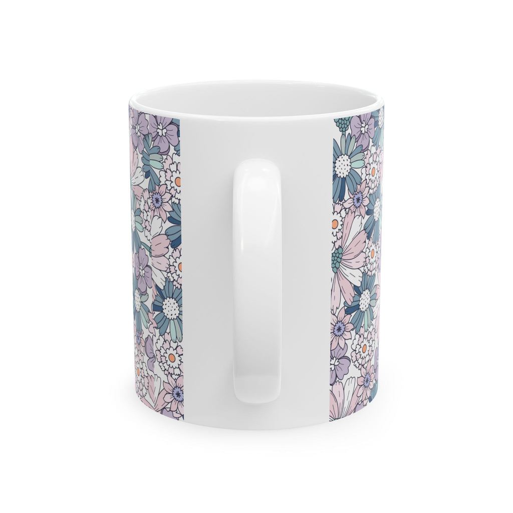 Floral Pattern Ceramic Mug – Pastel Ditsy Flowers, 11oz & 15oz