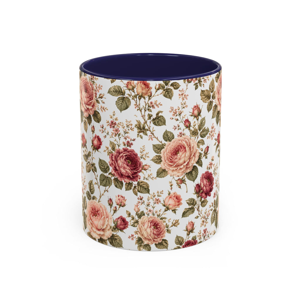 Vintage Rose Accent Coffee Mug — Floral Tea & Coffee Cup (11/15oz)