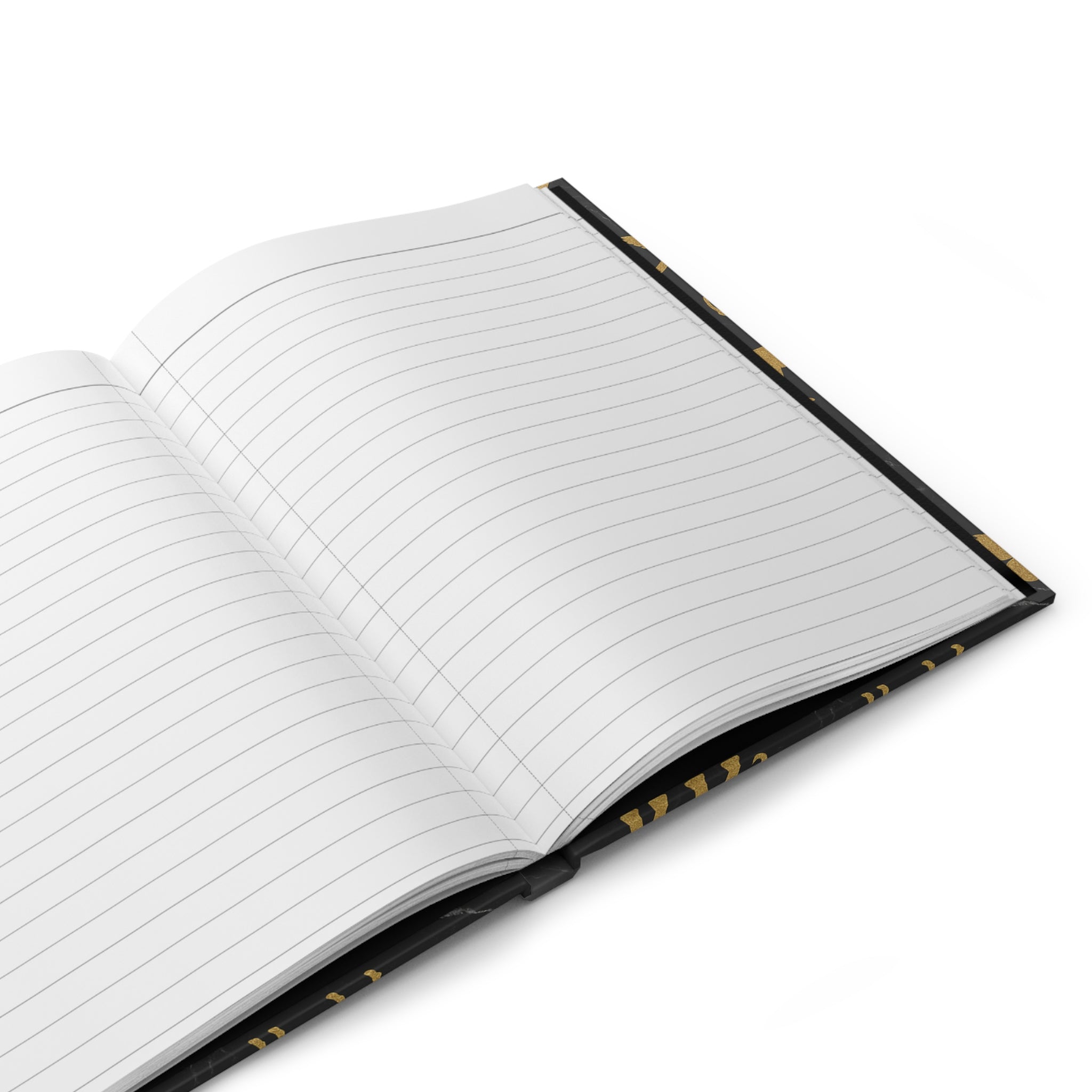 Hardcover Journal — Gold Animal Silhouettes on Black Marble Composition Book