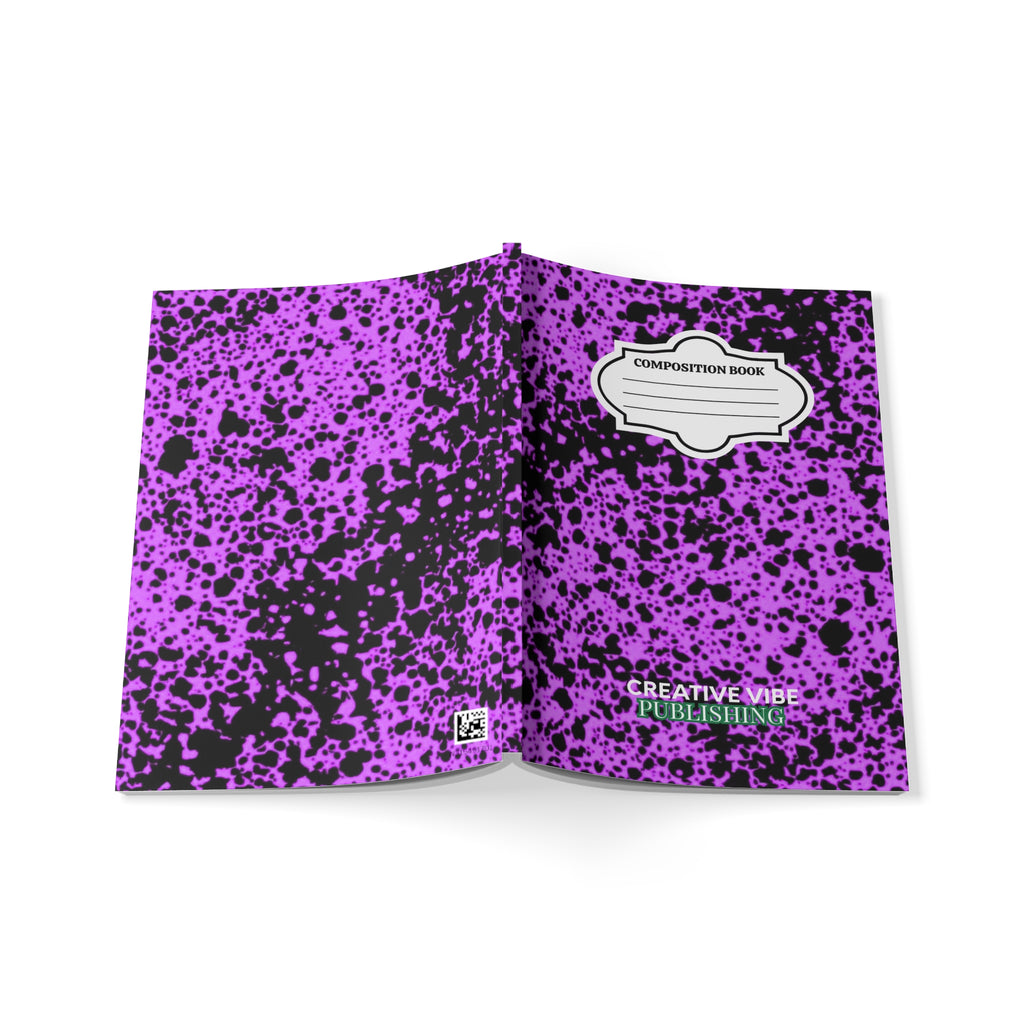 Purple Splatter Composition Notebook — A5 Softcover Journal