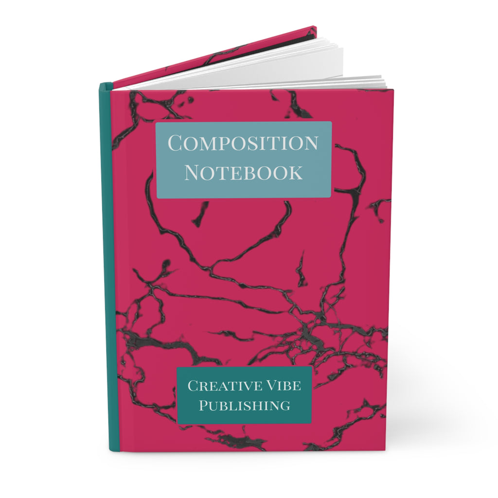 Composition Notebook Hardcover Journal — Pink Marble "Creative Vibe Publishing"