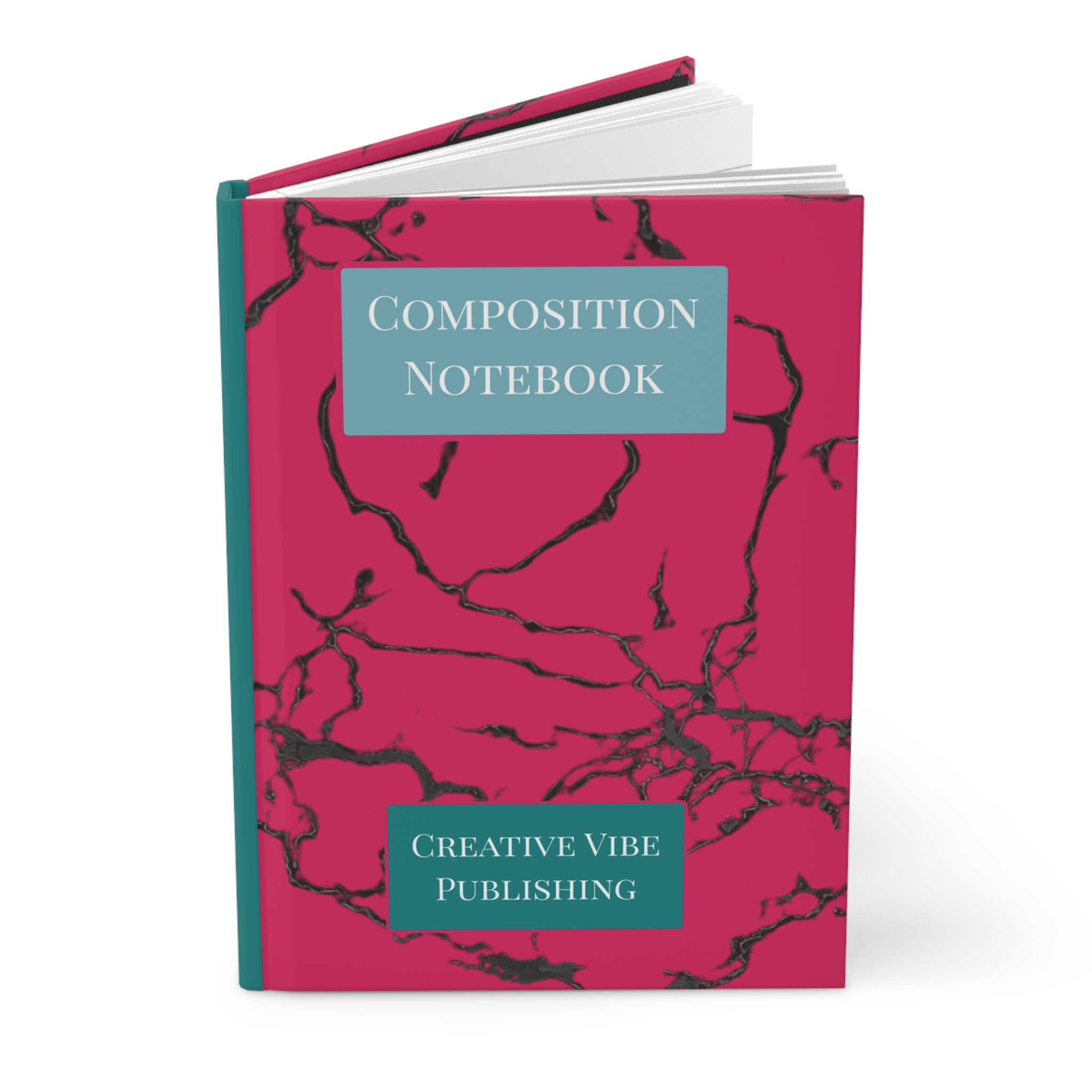 Composition Notebook Hardcover Journal — Pink Marble "Creative Vibe Publishing"