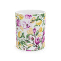 Lemon & Magnolia Floral Ceramic Mug (11oz, 15oz)