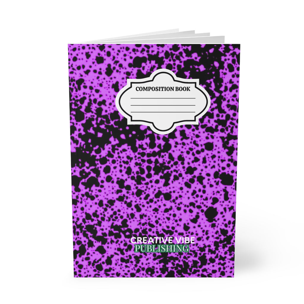 Purple Splatter Composition Notebook — A5 Softcover Journal