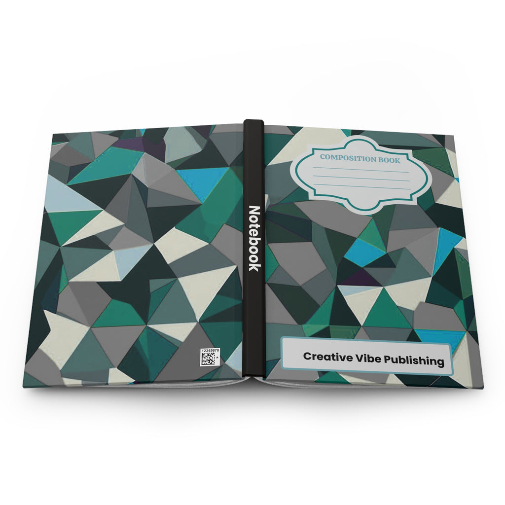 Geometric Teal Hardcover Journal- Modern Composition Notebook