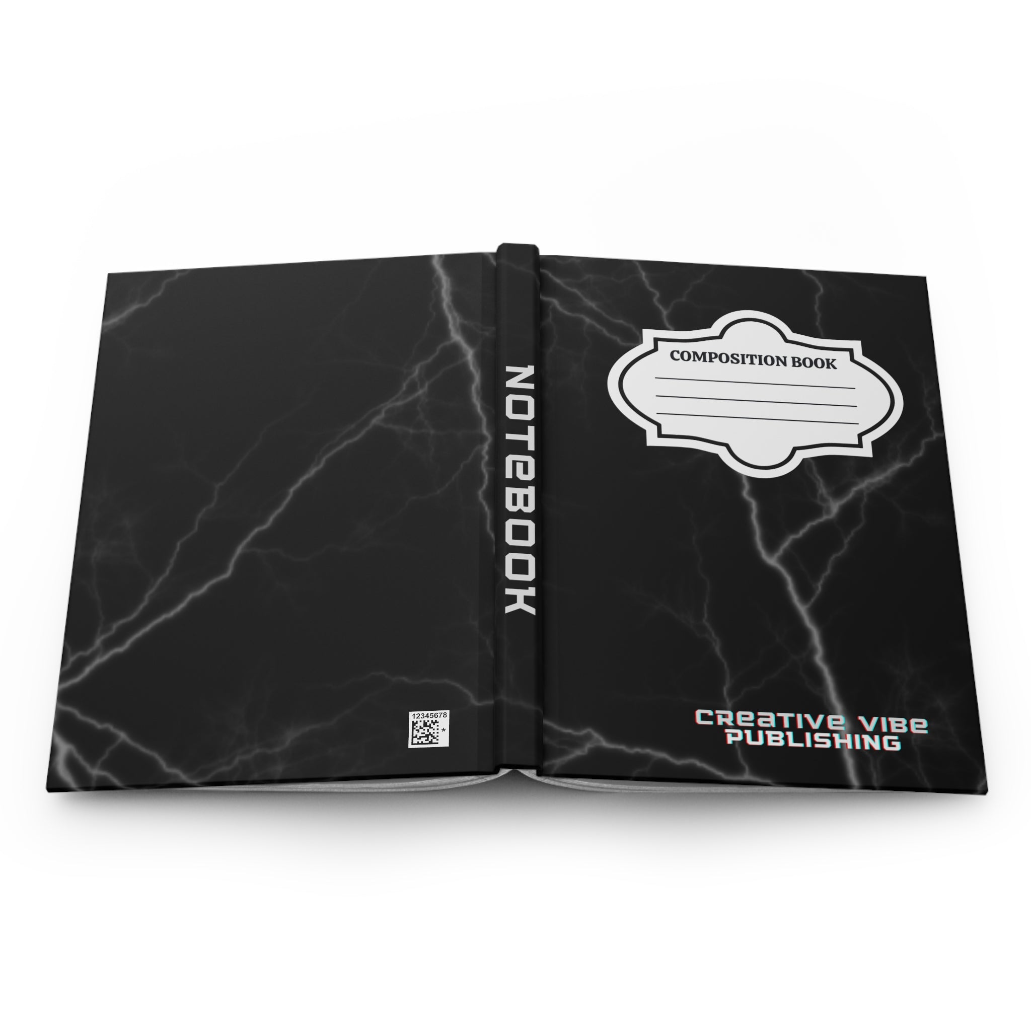 Hardcover Journal — Black Lightning Composition Book (Creative Vibe Publishing)