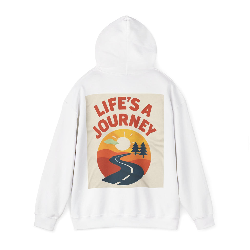 Life’s a Journey Hoodie – Retro Road Sunset Graphic Hooded Sweatshirt