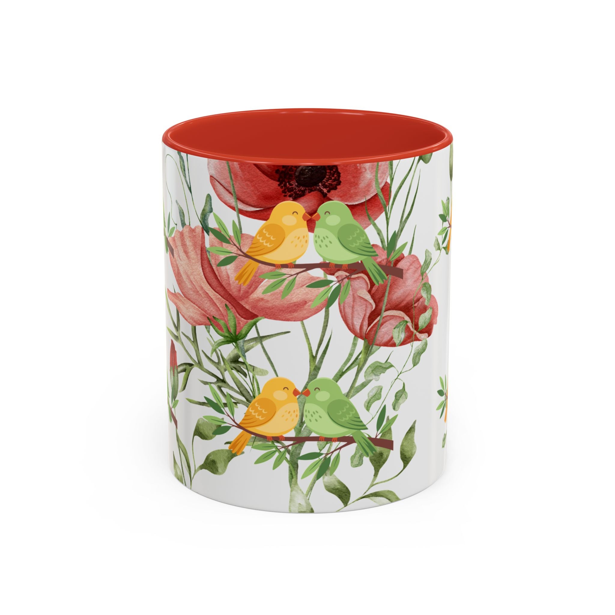 Floral Birds Accent Coffee Mug – Spring Garden 11/15oz