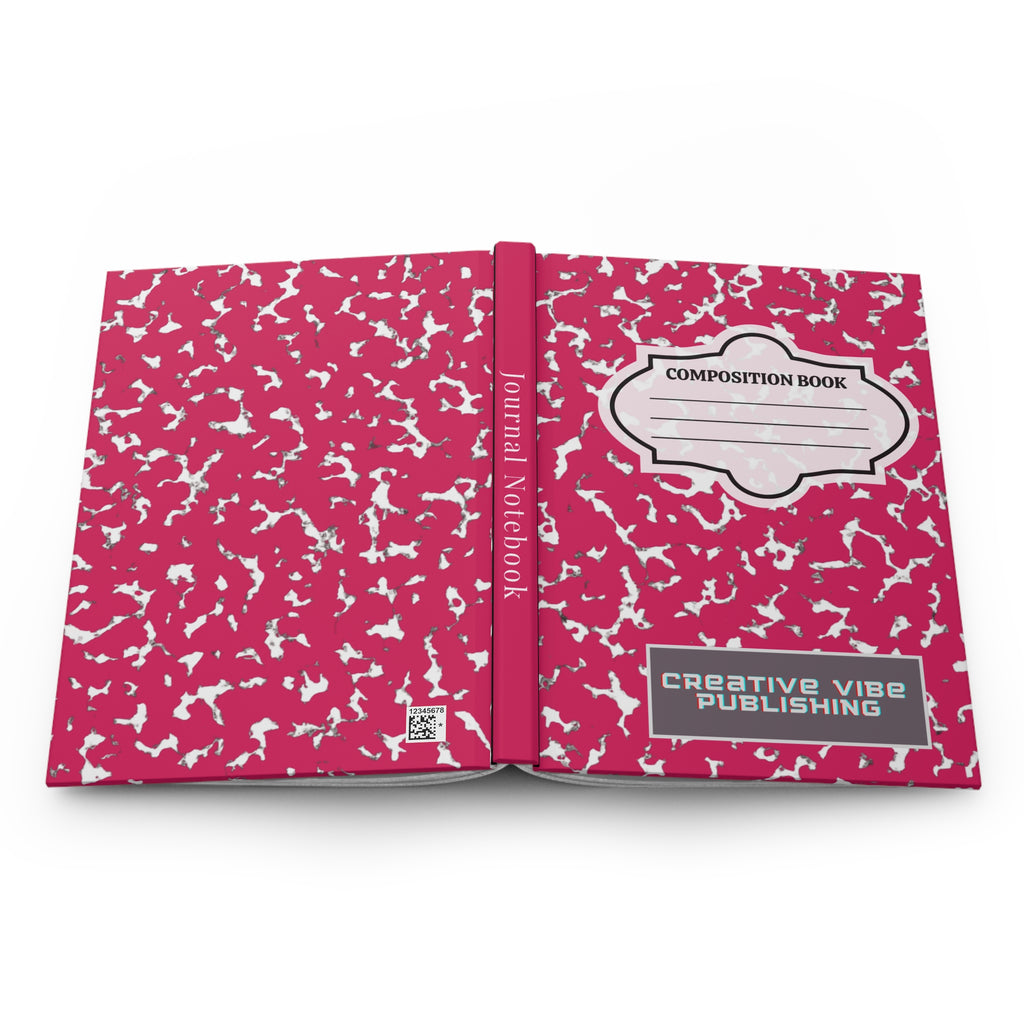 Pink Composition Hardcover Journal — "Composition Book" Matte Notebook for School, Notes & Creative Writing