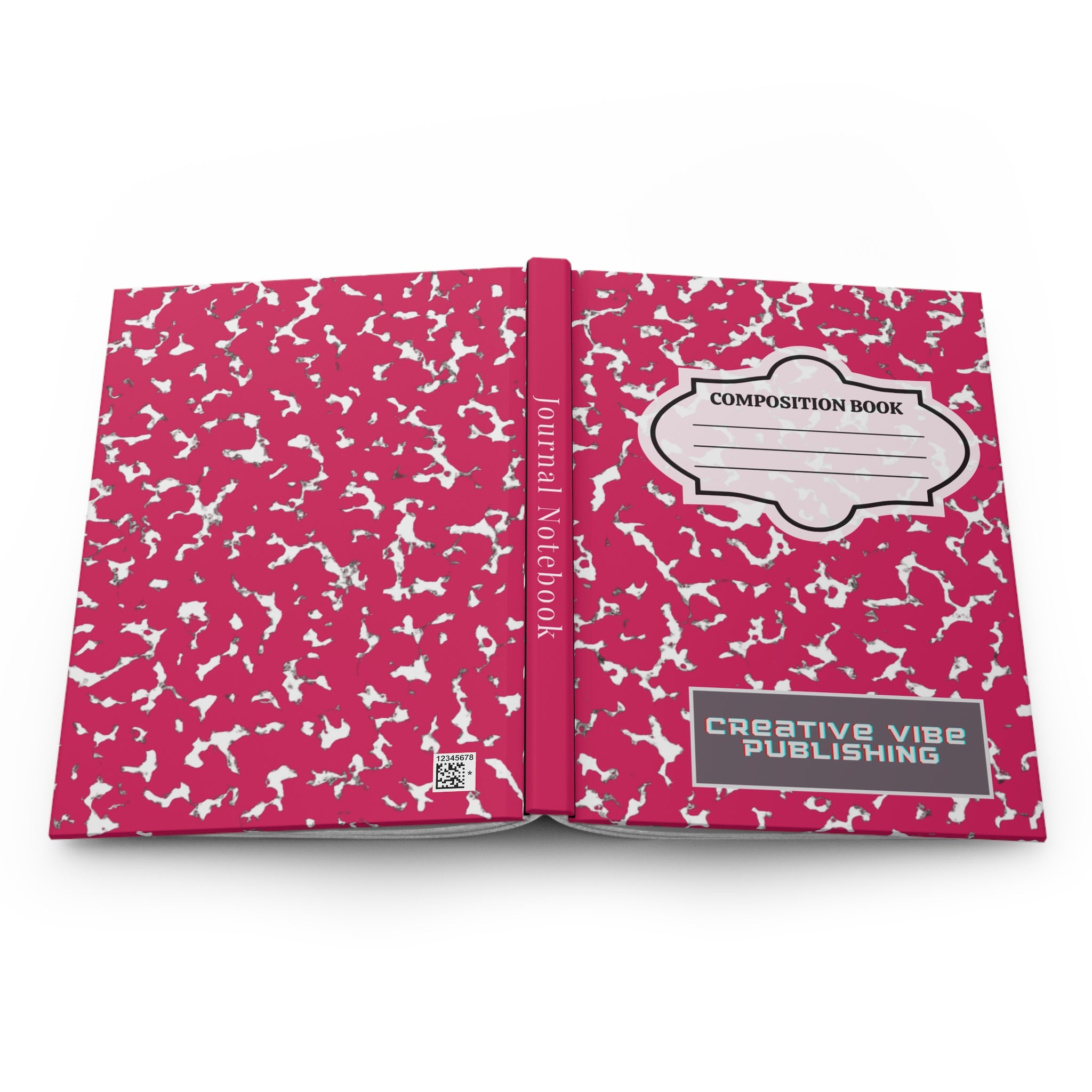 Pink Composition Hardcover Journal — "Composition Book" Matte Notebook for School, Notes & Creative Writing