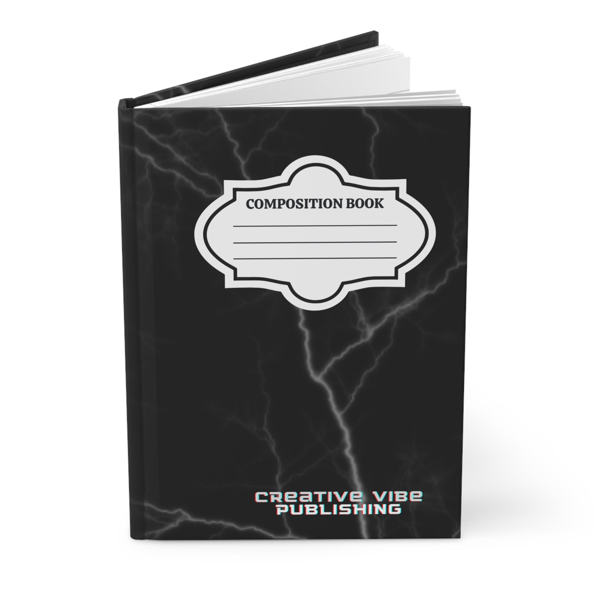Hardcover Journal — Black Lightning Composition Book (Creative Vibe Publishing)
