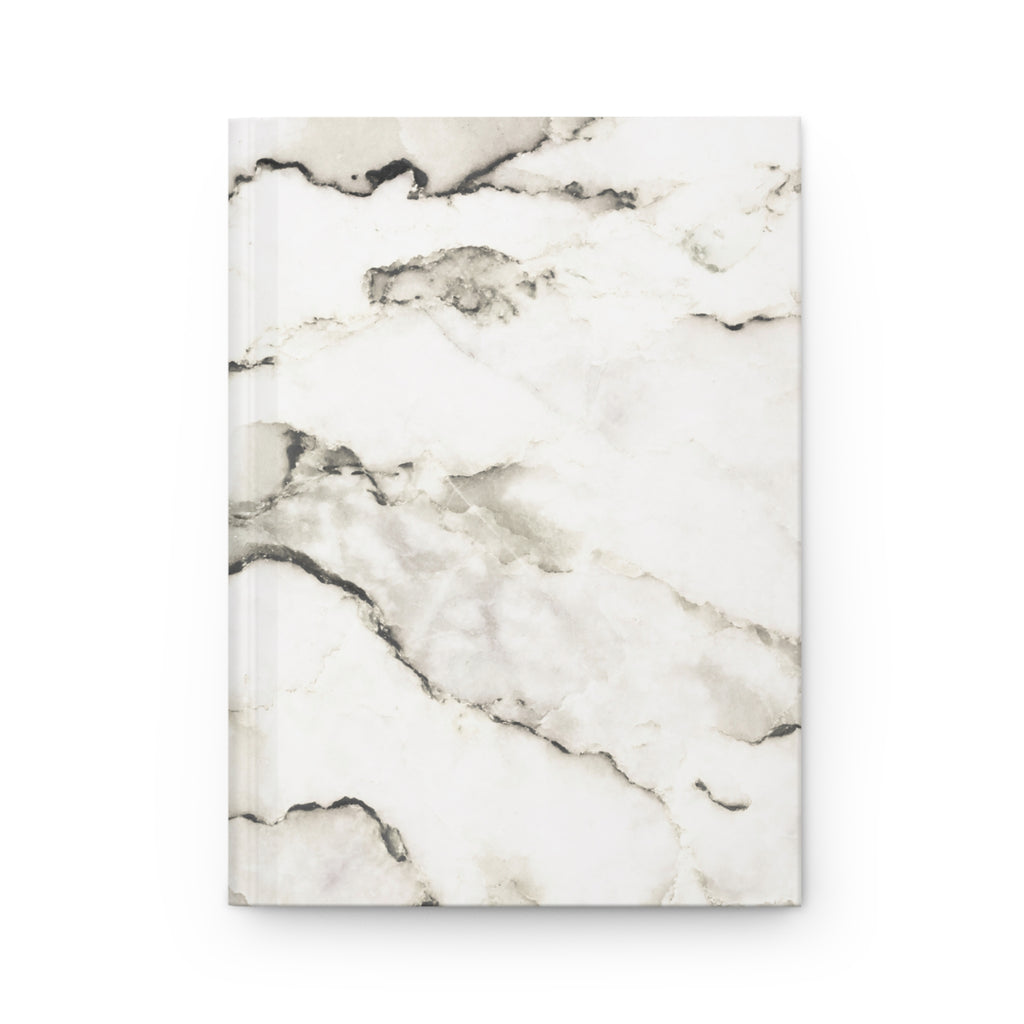 Marble Hardcover Journal — Matte White Stone Notebook