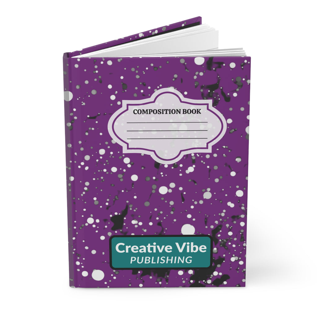 Purple Splatter Composition Hardcover Journal — "Composition Book"