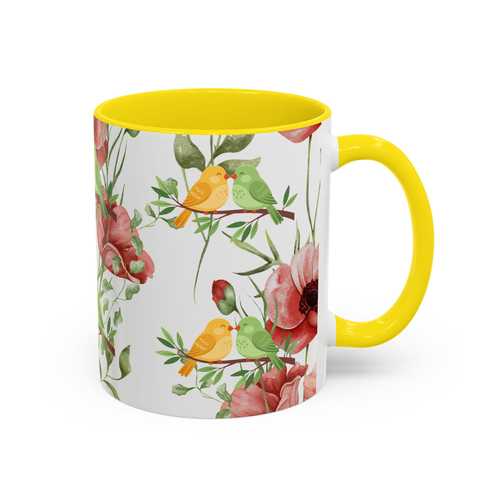 Floral Birds Accent Coffee Mug – Spring Garden 11/15oz