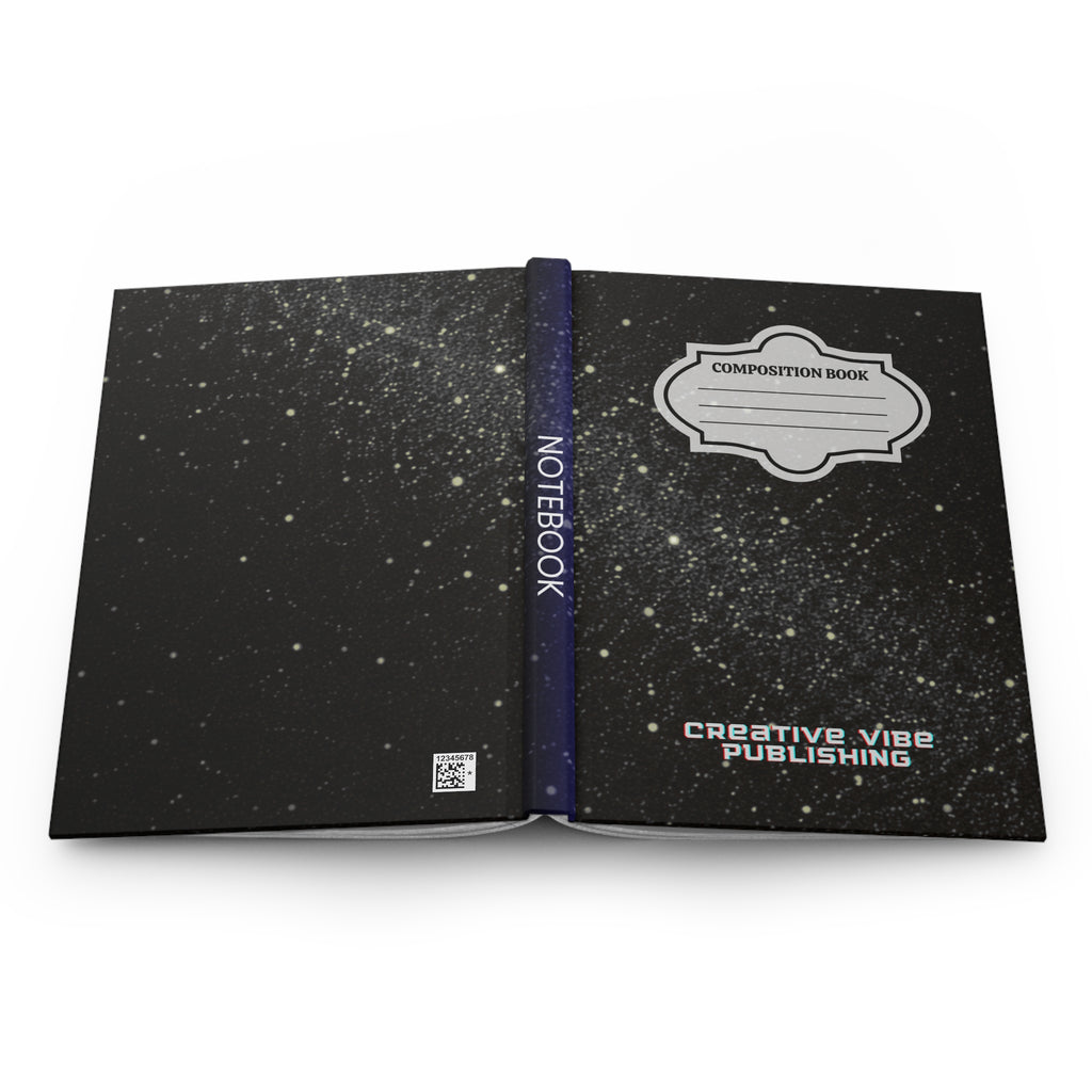 Hardcover Journal — Black Marble Composition Book "Creative Vibe Publishing"