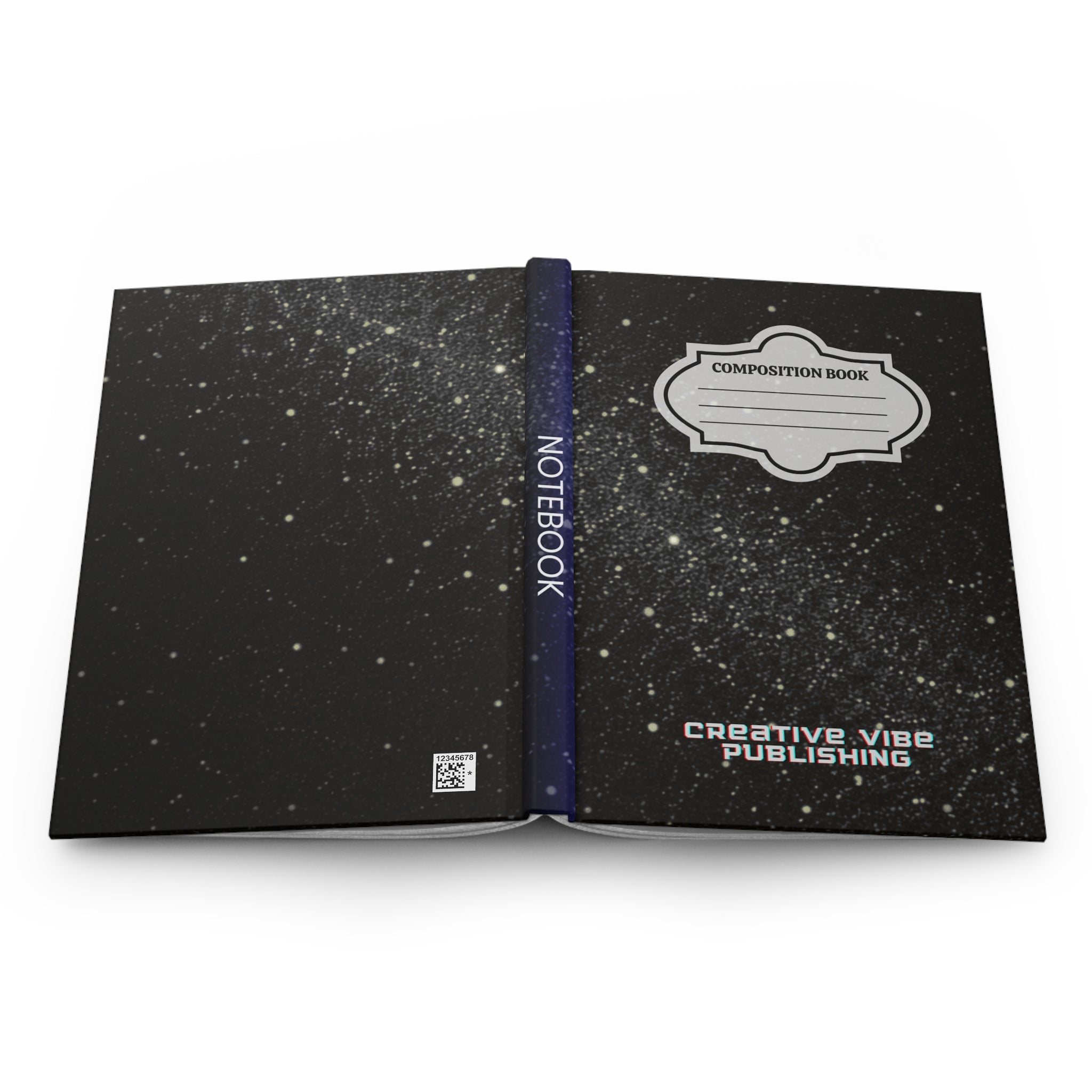 Hardcover Journal — Black Marble Composition Book "Creative Vibe Publishing"