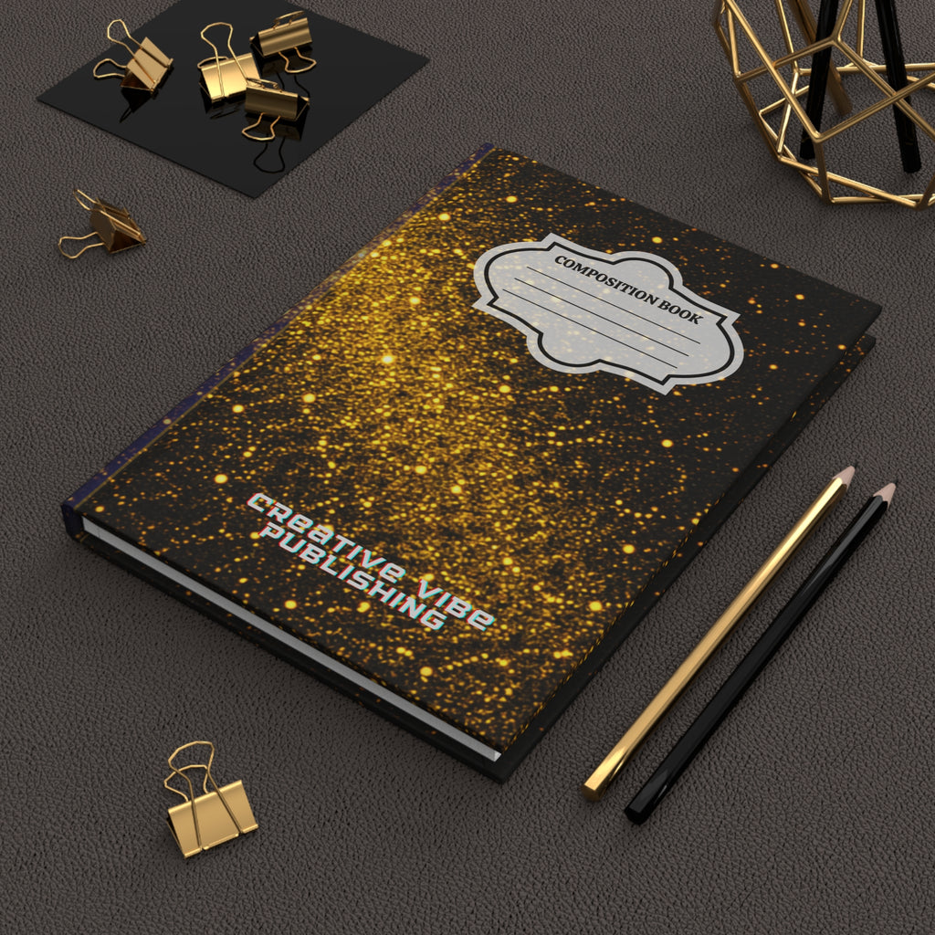 Gold Sparkle Hardcover Journal — Composition Notebook for Notes & Creativity