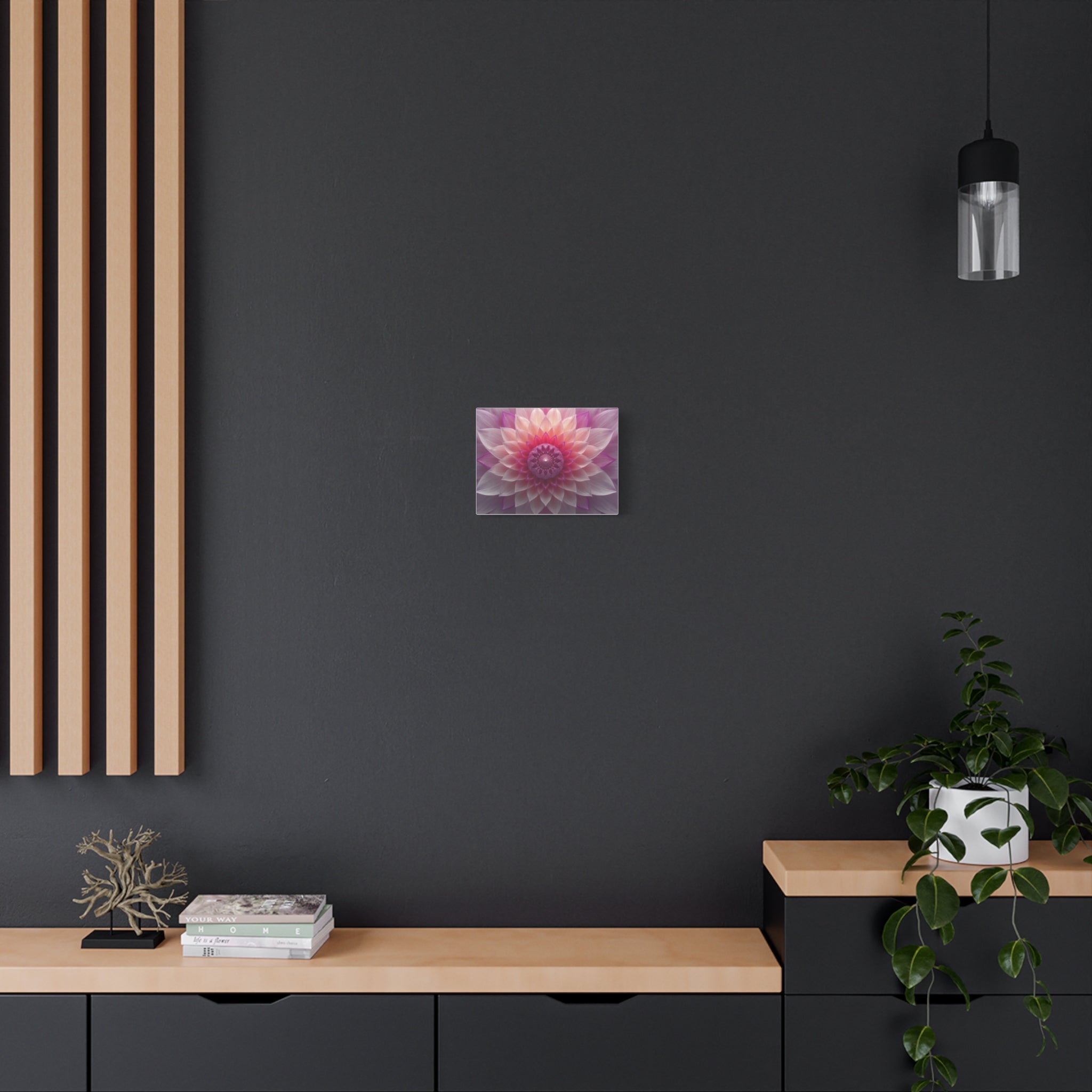 Pink Lotus Mandala Matte Canvas Wall Art - Stretched 1.25"