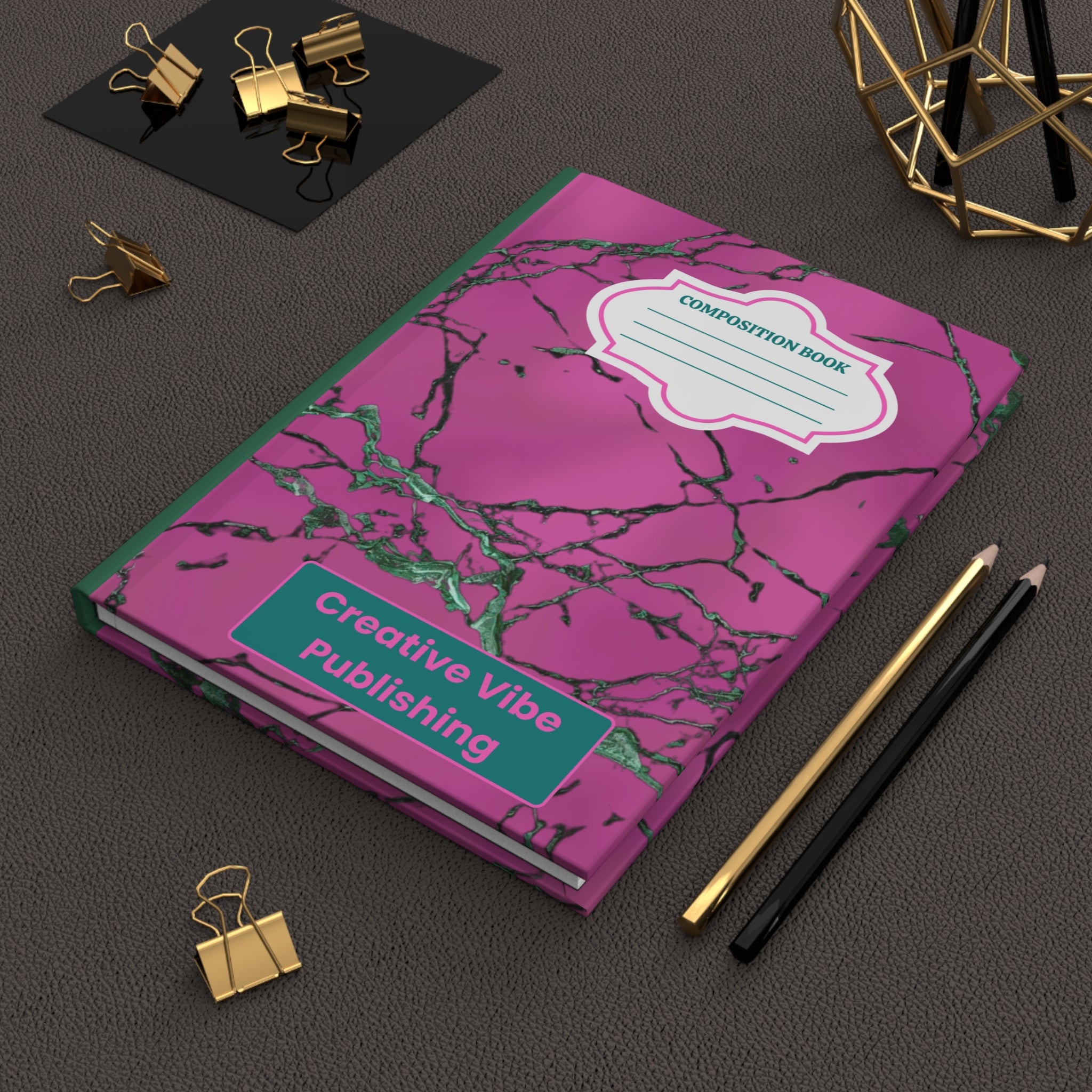 Pink Marble Hardcover Journal — Aesthetic Writing Notebook